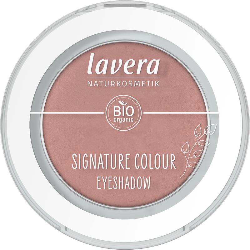 Lavera Signature Colour Eyeshadow in Dusty Rose 01, natural makeup with soft pink shade, in compact packaging.