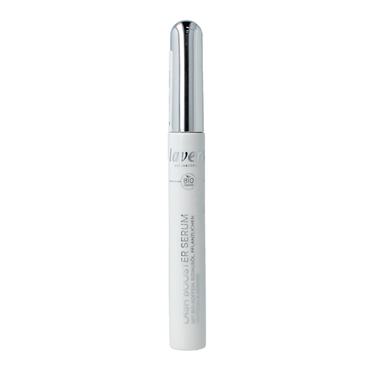 Lavera Lash Booster Serum in 9ml bottle, nourishing eye care product to enhance lash length and volume.