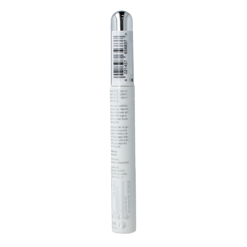 Lavera Lash booster serum in 9ml bottle, eyelash enhancement product for natural, healthy lashes.