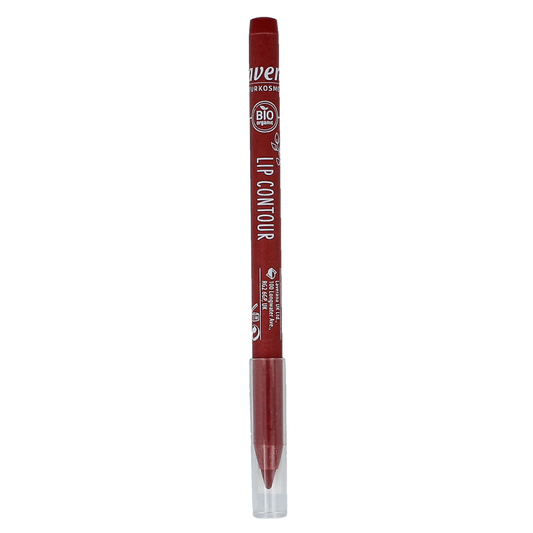 Lavera Lipcontour True Red 05 makeup tube with red lipstick and branding, 1.40 grams, showcasing the product's packaging and color.