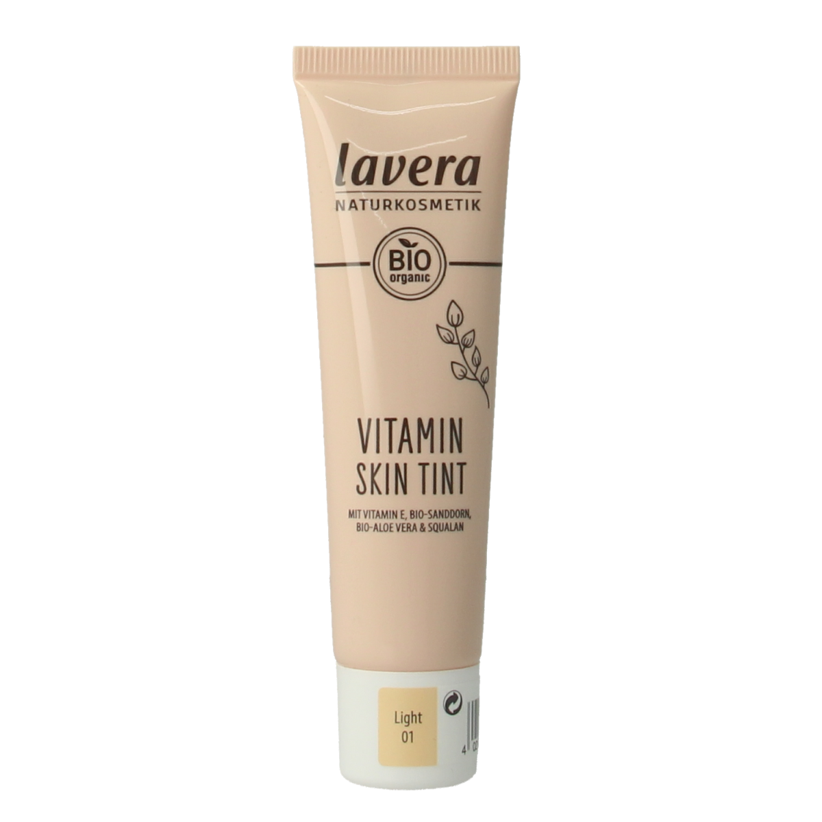 Lavera Vitamin Skin Tint 01 Light bio in 30ml bottle, natural facial skincare product with light coverage and nourishing ingredients.