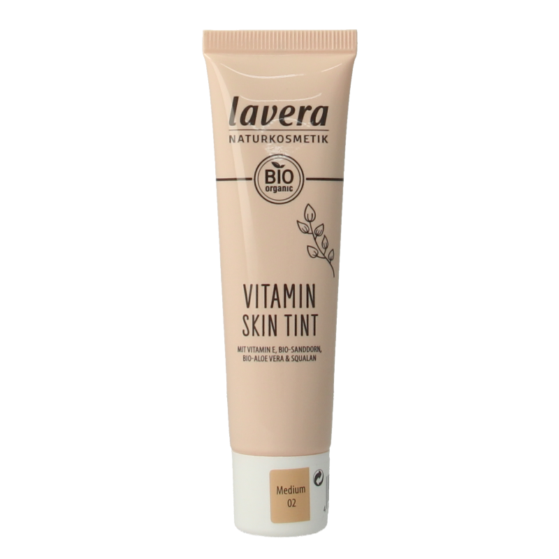 Lavera Vitamin Skin Tint 02 Medium bio, 30ml, lightweight facial skin care product with natural ingredients and tinted finish.