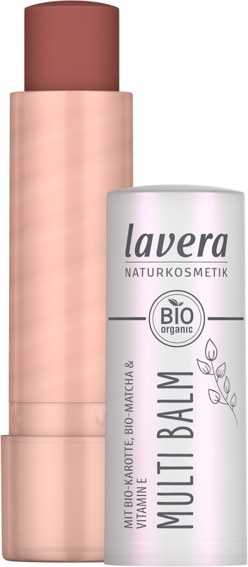 Lavera Multi Balm Sunset Red 01 lip care product in a 4.90g container, featuring a red-colored balm for nourishing lips.