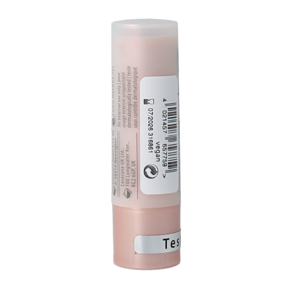 Lavera Multi Balm Sunshine Red 01 lip care product in a tester packaging, featuring a vibrant red shade and natural ingredients.