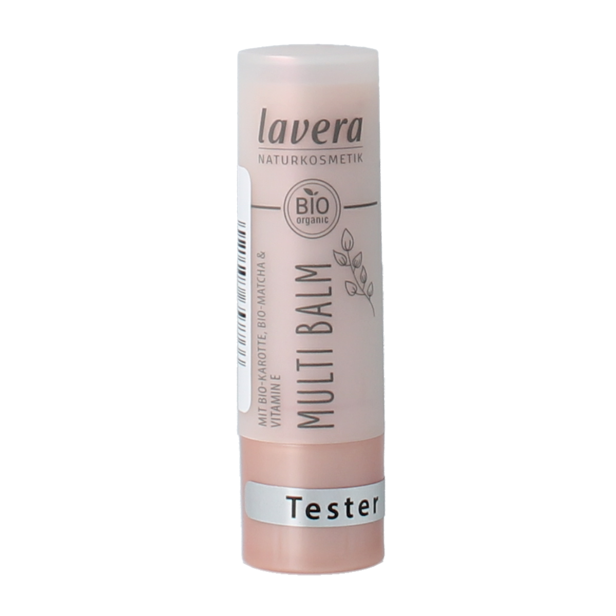 Lavera Multi Balm Cloudy Pink 02 lip care tester, showing the pink tinted balm in a compact container.