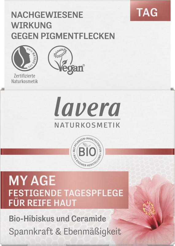 Lavera My Age Day Cream firming facial moisturizer in 50ml jar, organic skincare product with natural ingredients.