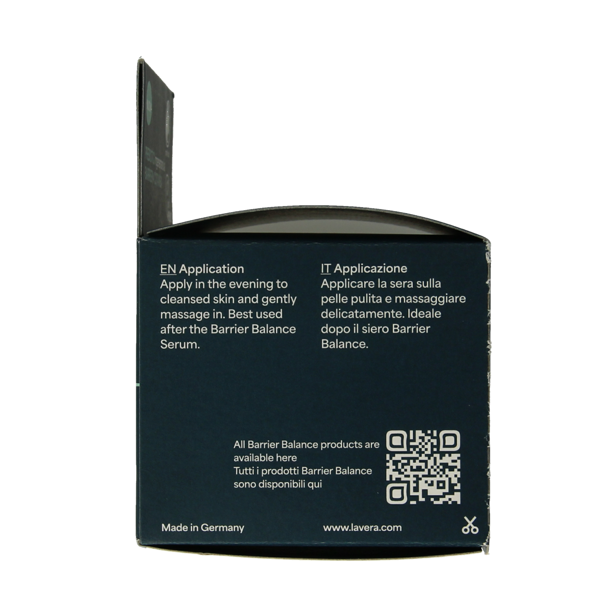 Lavera Barrier Balance Night Cream in 50ml jar, natural facial skincare product with soothing ingredients for overnight skin repair.
