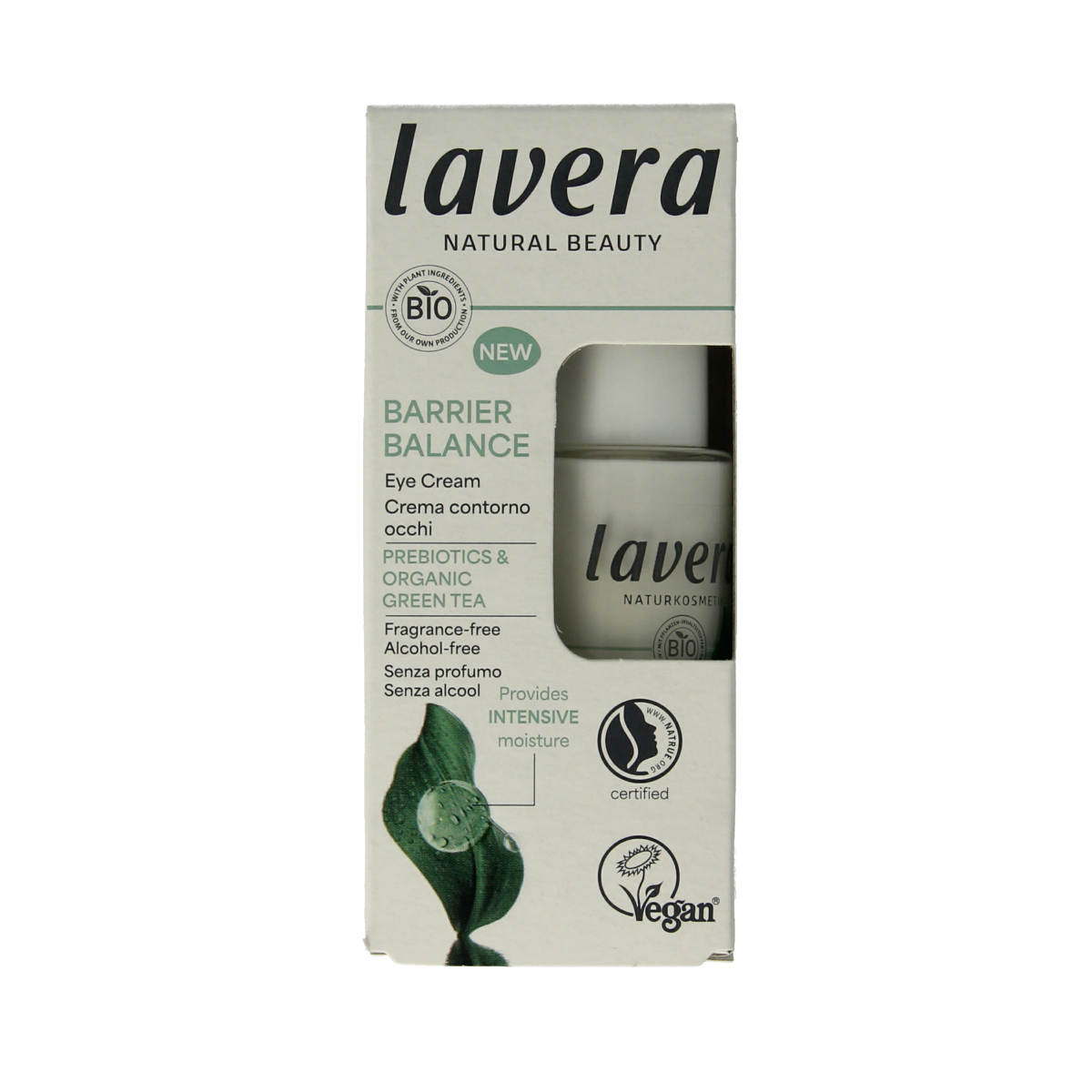 Lavera Barrier Balance Eye Cream, bio, 15ml, nourishing eye care product with natural ingredients for sensitive skin.