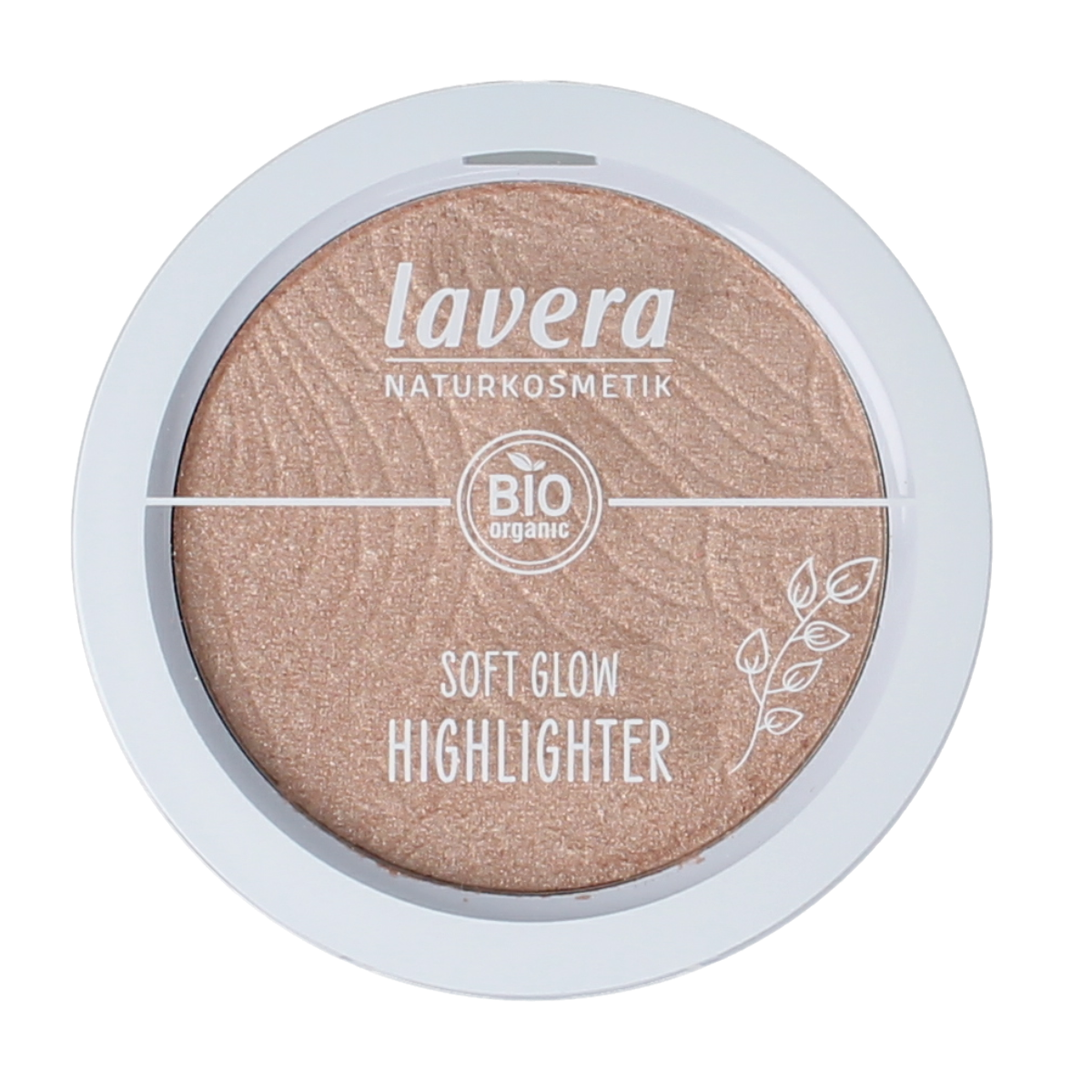 Lavera Highlighter Champagne Shimmer 01 in 5.50g with a radiant, luminous makeup glow and subtle champagne tone.