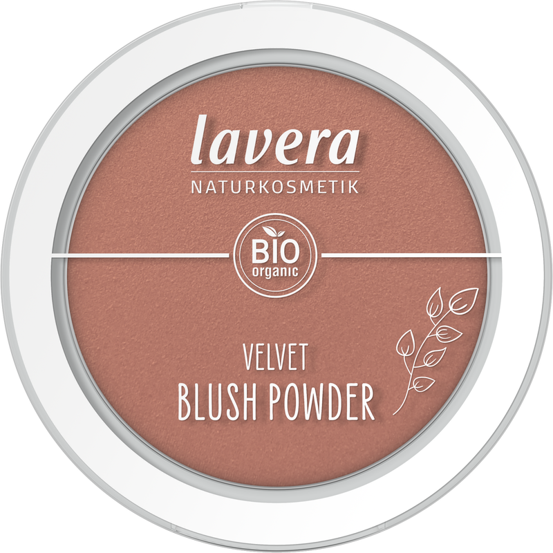 Lavera Velvet Blush Powder in Nude Terracotta 03, 5g, featuring a soft, matte finish with warm terracotta shade for natural makeup.
