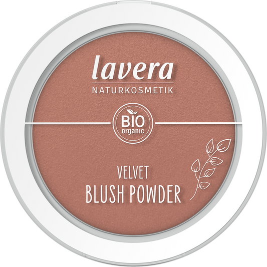 Lavera Velvet Blush Powder in Nude Terracotta 03, 5g, featuring a soft, matte finish with warm terracotta shade for natural makeup.