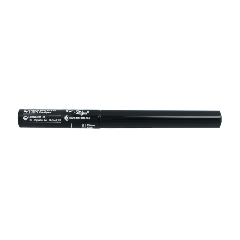 Black Lavera liquid eyeliner in a sleek pen, designed for precise application and long-lasting makeup look.