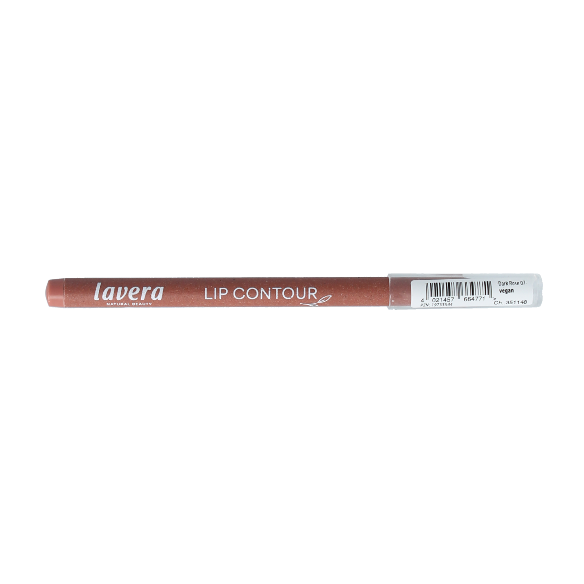 Lavera Lipcontour dark rose 07 makeup pencil with dark rose shade and natural finish, shown in close-up image.