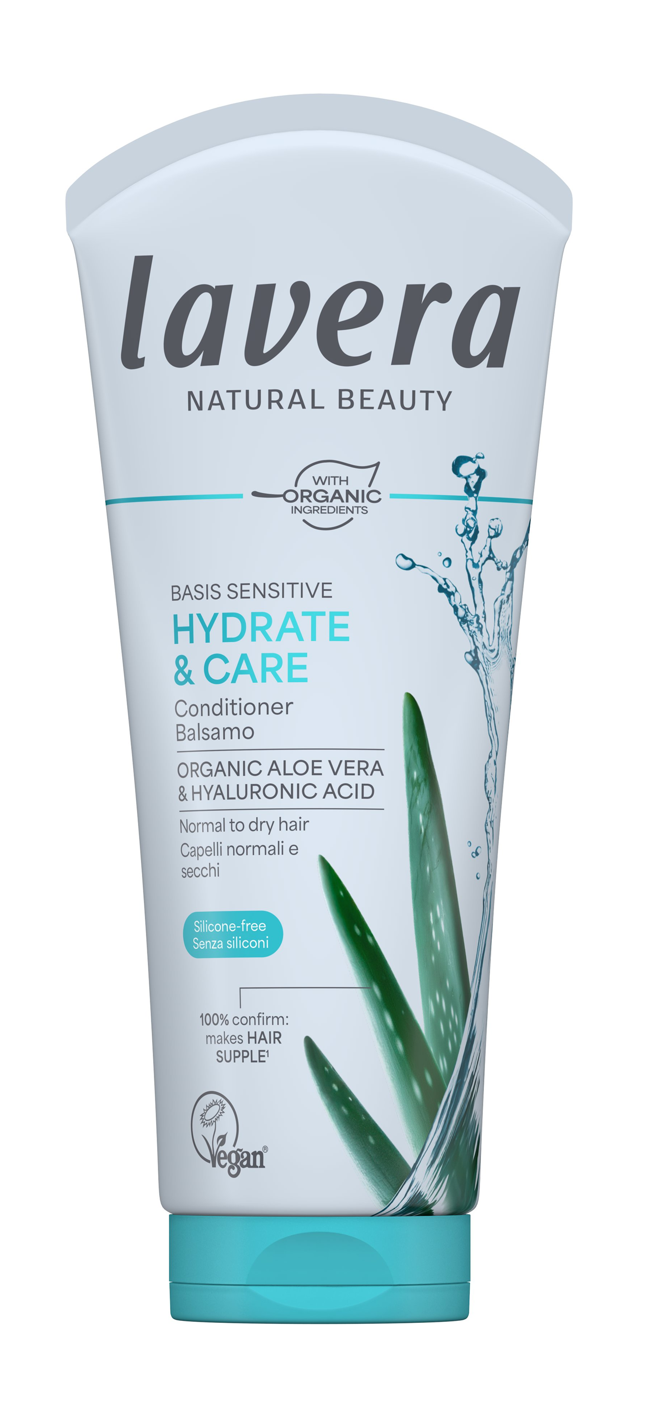 Lavera Basis Sensitive Hydrate & Care hair conditioner in 200ml bottle, gentle for sensitive hair and scalp.