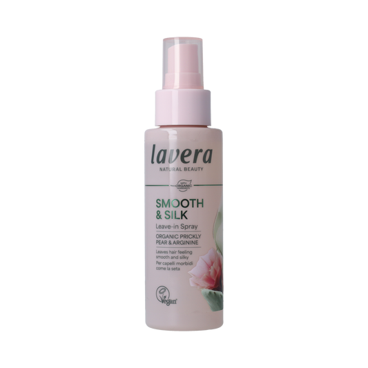 Lavera hair leave-in spray bottle, 100 ml, for hair care, with natural ingredients and easy spray nozzle.