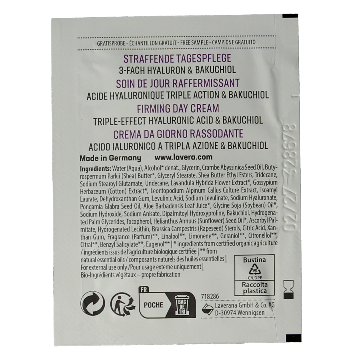 Lavera Sample Firming Day Cream bio, facial skincare product, 100 grams, moisturizing and anti-aging skincare by Lavera