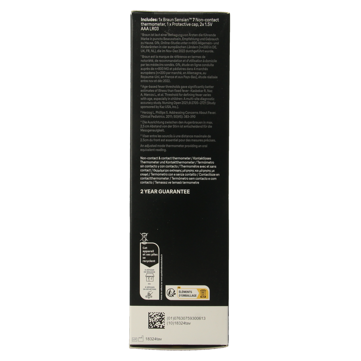 Braun BNT 400WE forehead thermometer displaying digital screen and sensor for accurate temperature readings