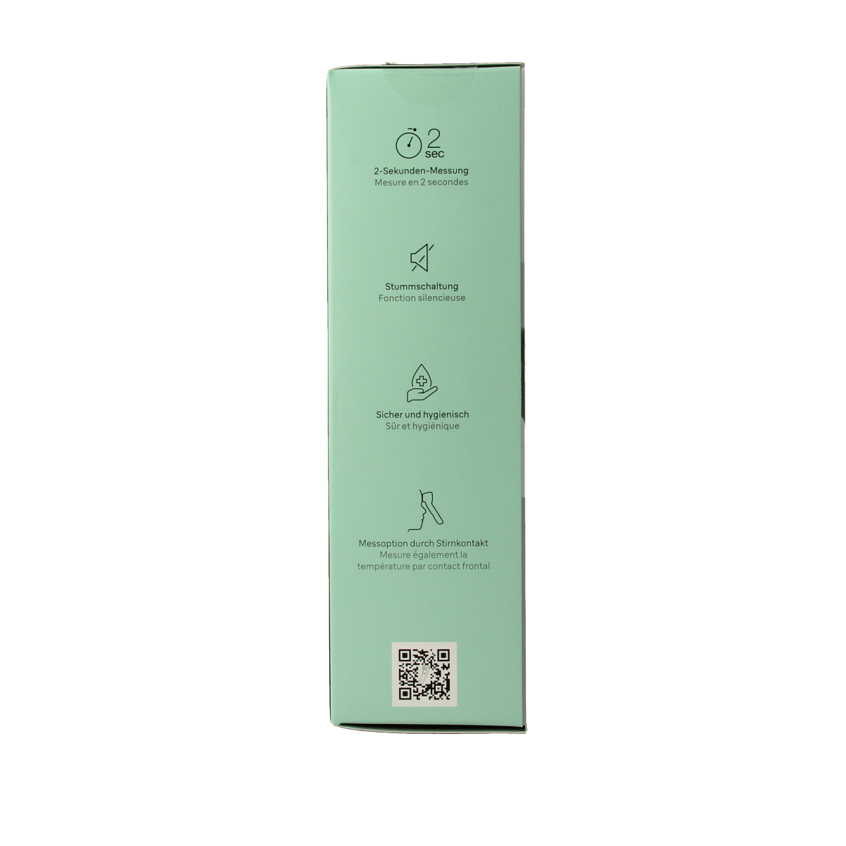 Braun BNT300WE forehead thermometer showing digital display and temperature reading, designed for accurate health measurements.