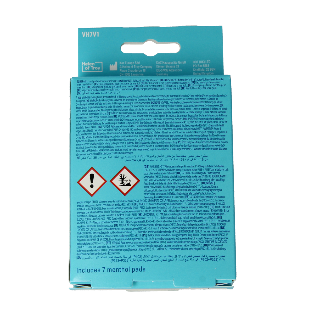 Vicks Vapopad Classic nasal inhalation pads in a pack of seven, designed for nasal congestion relief and respiratory comfort.