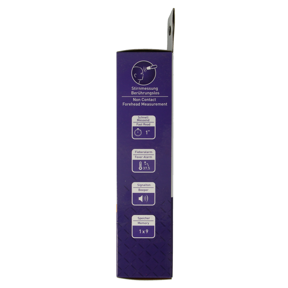 Scala SC8721 forehead thermometer showing digital display and sensor for accurate temperature readings.