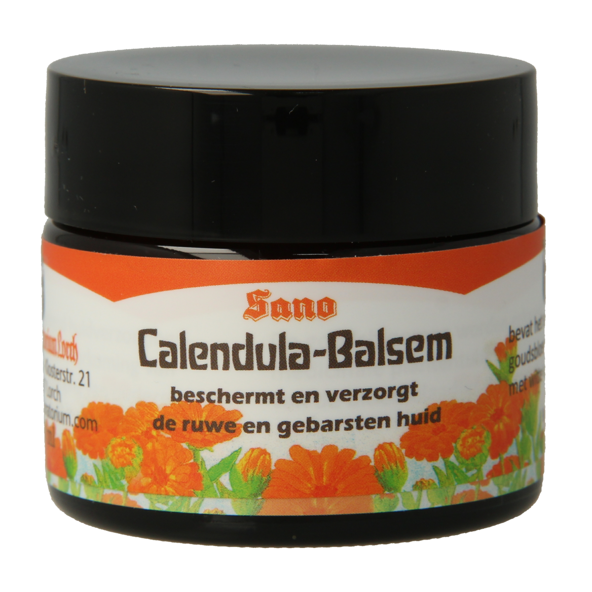 Sano Calendula balsem in 50ml jar, natural body care product with calendula extract, suitable for soothing skin.