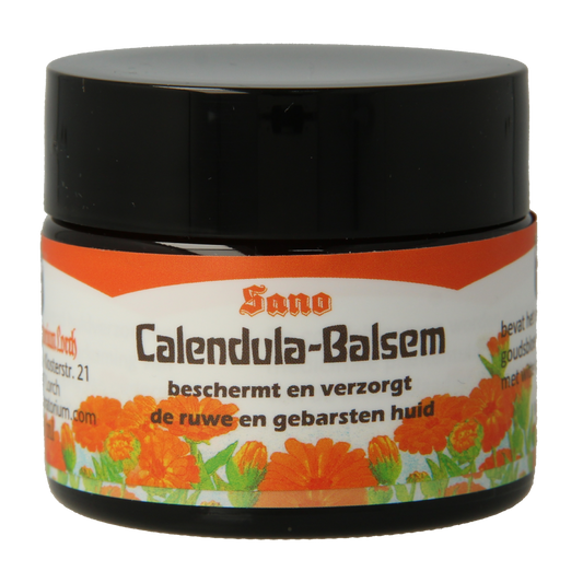 Sano Calendula balsem in 50ml jar, natural body care product with calendula extract, suitable for soothing skin.