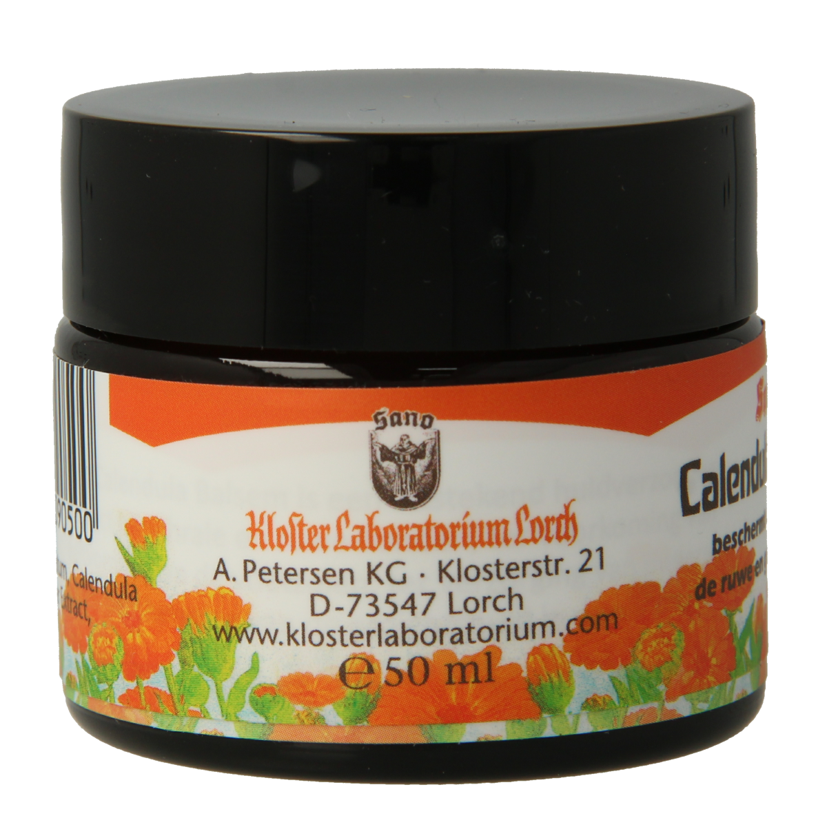 Sano Calendula balsem in 50ml jar, natural body care product with calendula flower extract for soothing skin.