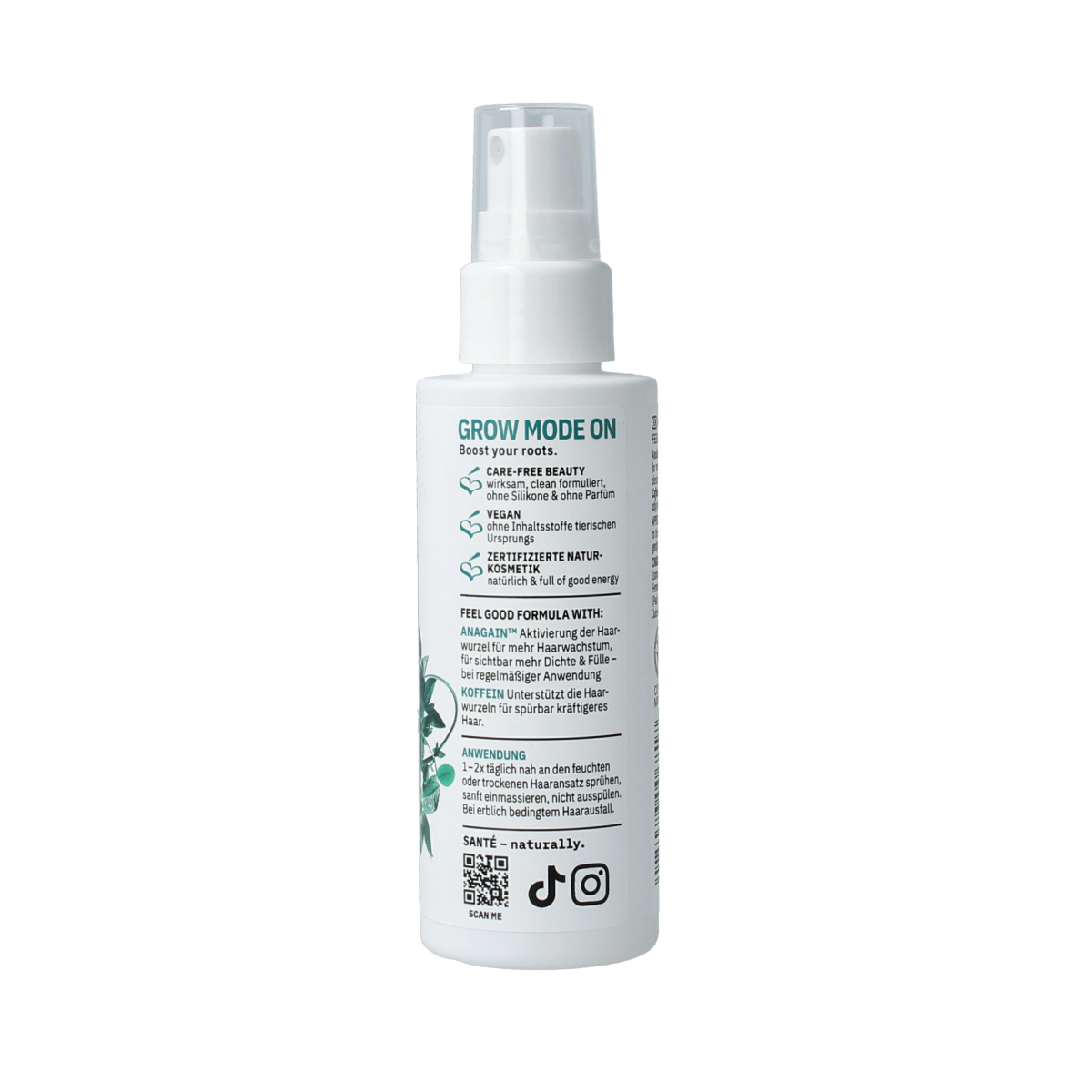 Sante Grow Mode Haarverzorging tonikum bottle, 75ml, with label and cap, designed for hair growth and scalp health.