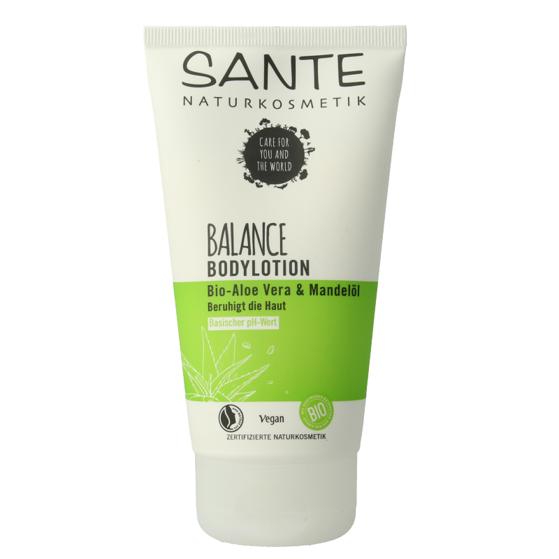 Sante Balance bodylotion 150ml, a moisturizing body care product with a smooth, creamy texture in a white pump bottle.