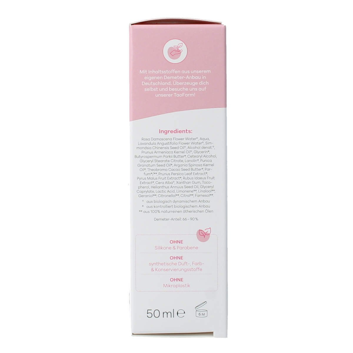 Baldini Nachtcreme rijk rose Demeter gezichtverzorging in 50ml jar, with rose scent and elegant packaging.