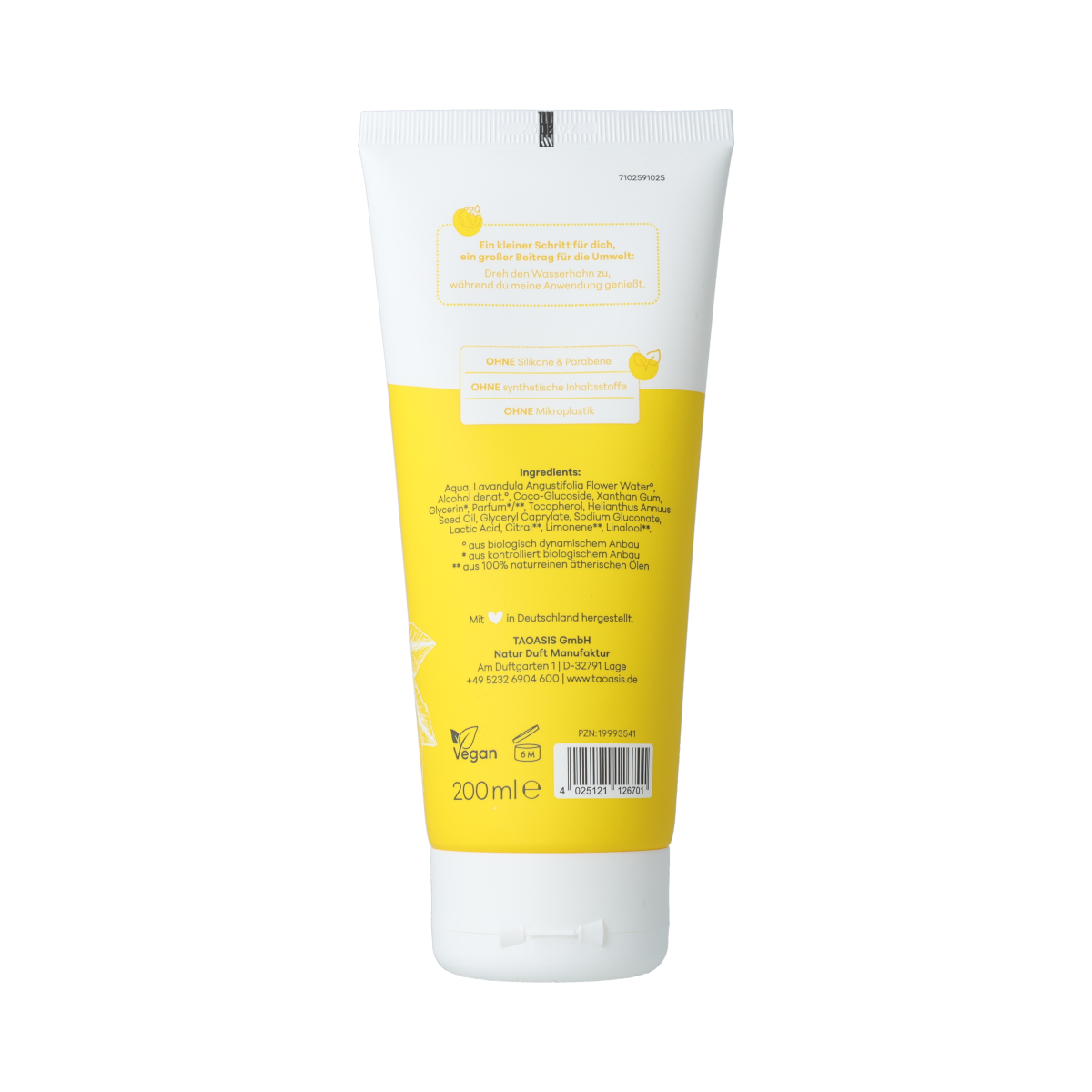Baldini Citrus Bio Demeter douchegel bottle, 200ml, with citrus fruit imagery on label, for refreshing shower experience