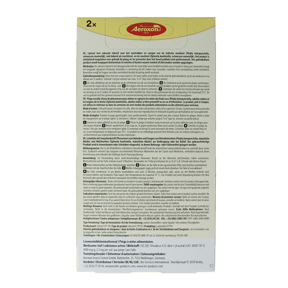 BSI Levensmiddelenmottenval pack of 2 for home and comfort, pest control trap for food moths in a natural setting