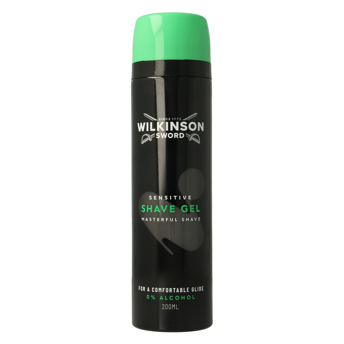 Wilkinson Sensitive Shave Gel in 200ml tube, ideal for gentle shaving and skin comfort with Wilkinson brand.