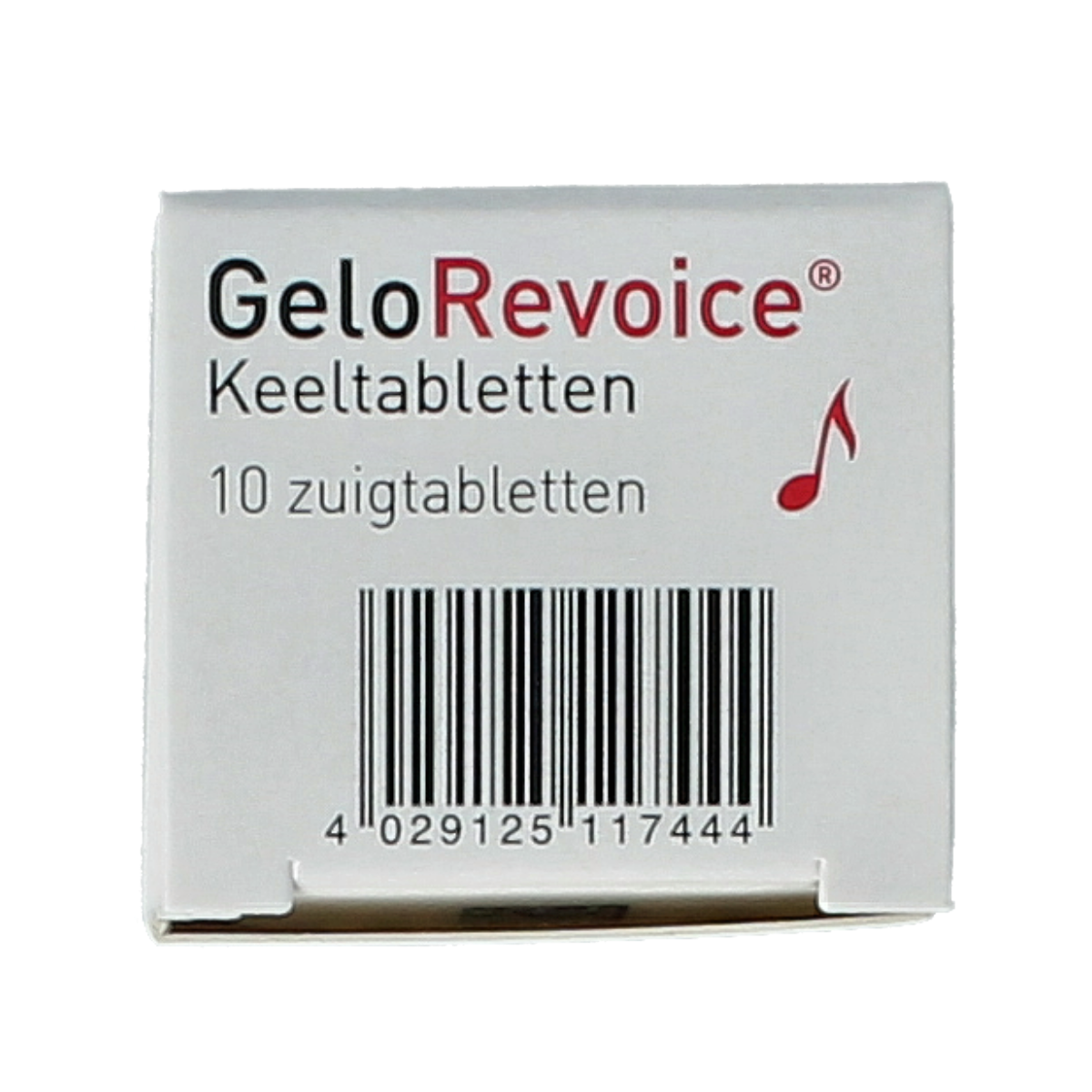 Gelorevoice Keeltabletten kersen with menthol, throat care lozenges in a pack of 10 for soothing relief.