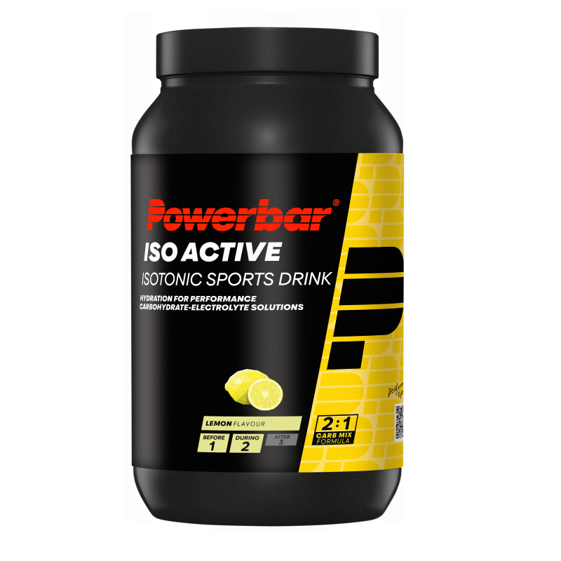 Powerbar Op=Op Isoactive lemon sports nutrition powder, 1320g container with lemon flavor for hydration and energy.