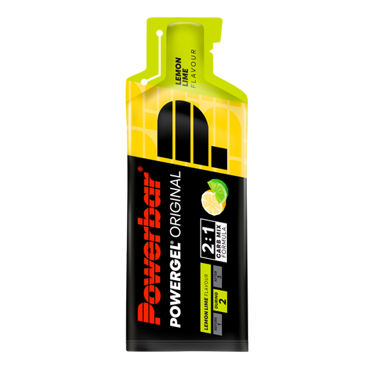 Powerbar Powergel lemon lime energy gel packet, 41 grams, for sports nutrition and quick energy boost during workouts.