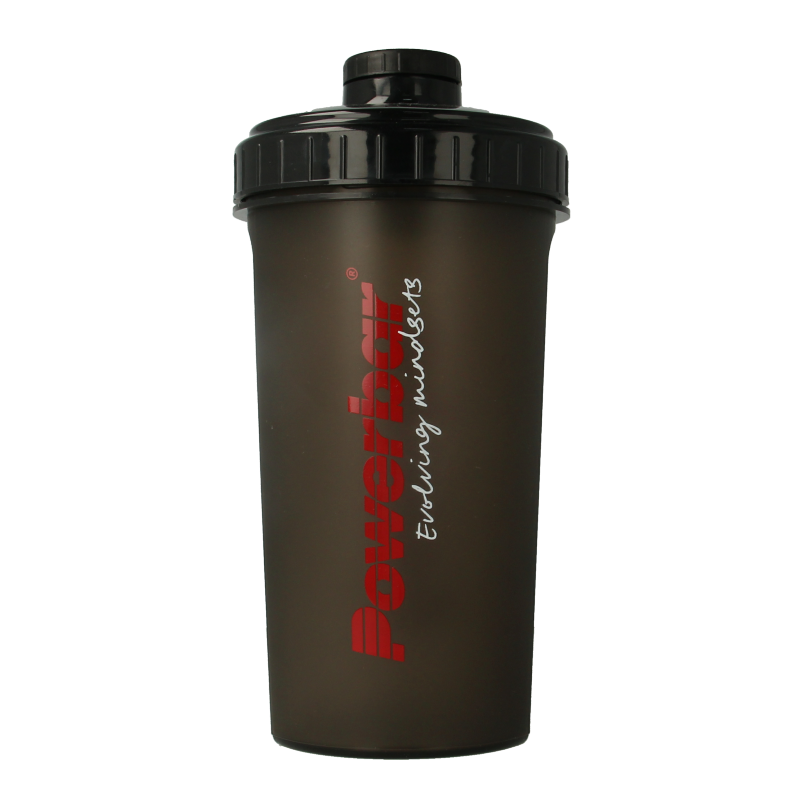 Powerbar shakebeker 700ml for cooking and dining, with a clear measurement scale and secure lid, ideal for smoothies and shakes.