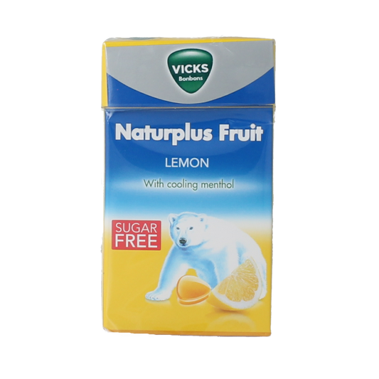 Vicks Citroen Menthol sugar-free candy package showing 40 grams of snoepgoed with lemon and menthol flavor.