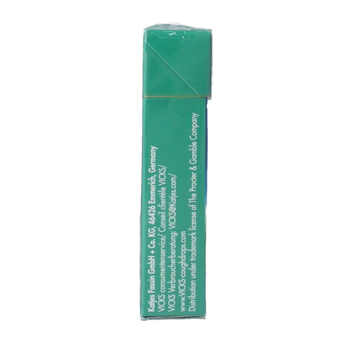 Vicks Ademvrij eucalyptus sugar-free candy 40g, showing the colorful packaging with eucalyptus flavor inside