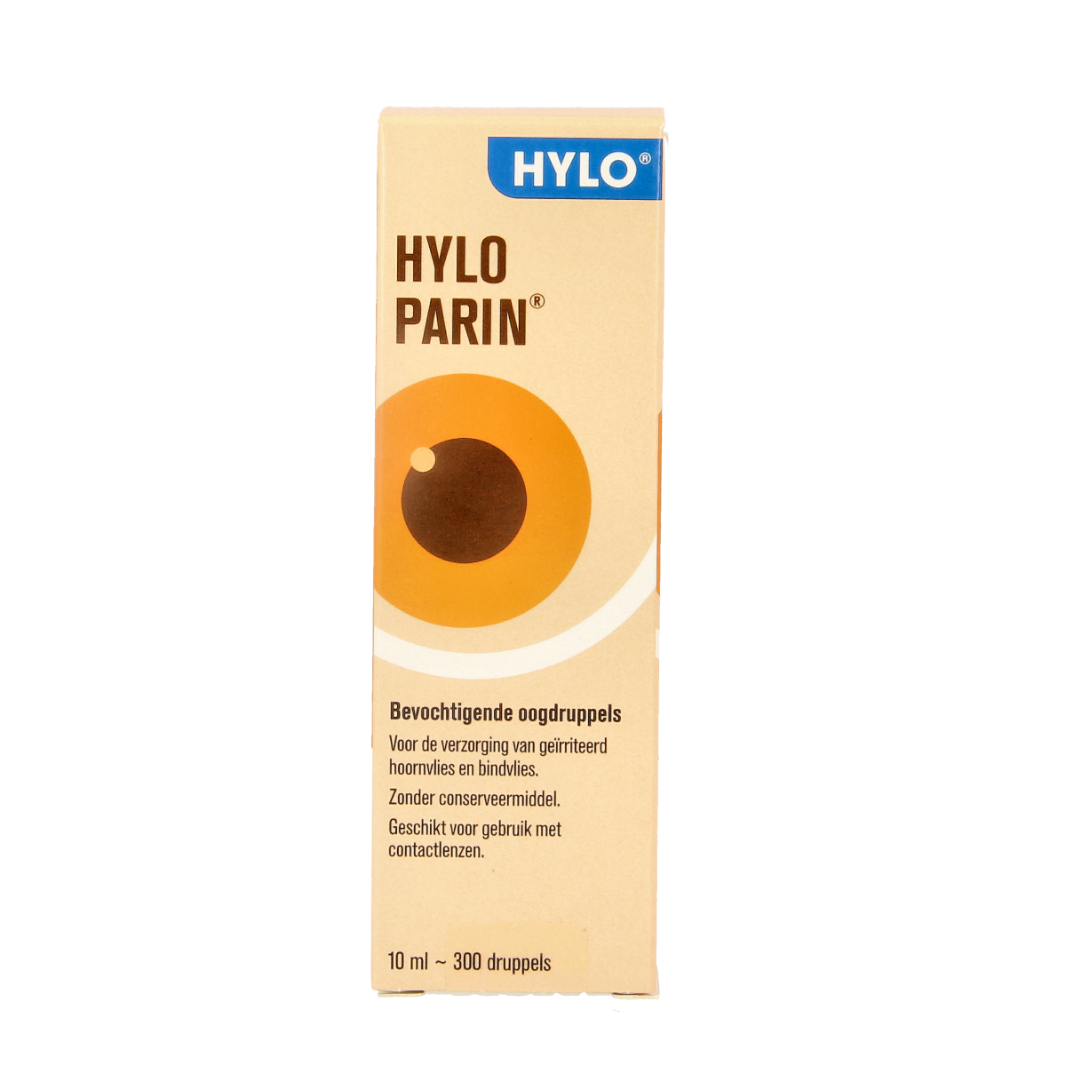 Ursapharm Hylo parin eye drops in 10ml bottle, eye care product for soothing and lubricating dry or irritated eyes.