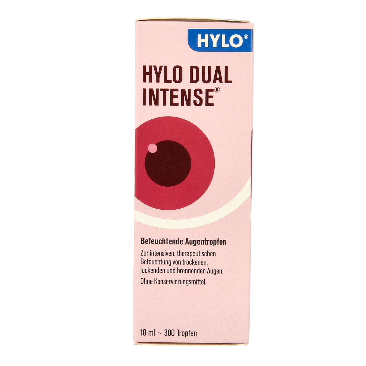 Hylo Dual intense eye drops in a 10ml bottle, designed for eye care and hydration, by Hylo.