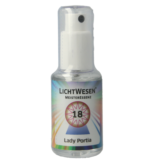 Lichtwesen Lady Portia tinctuur bottle, 30ml, with label showing spiritual symbolism, designed for spiritual practices and rituals.