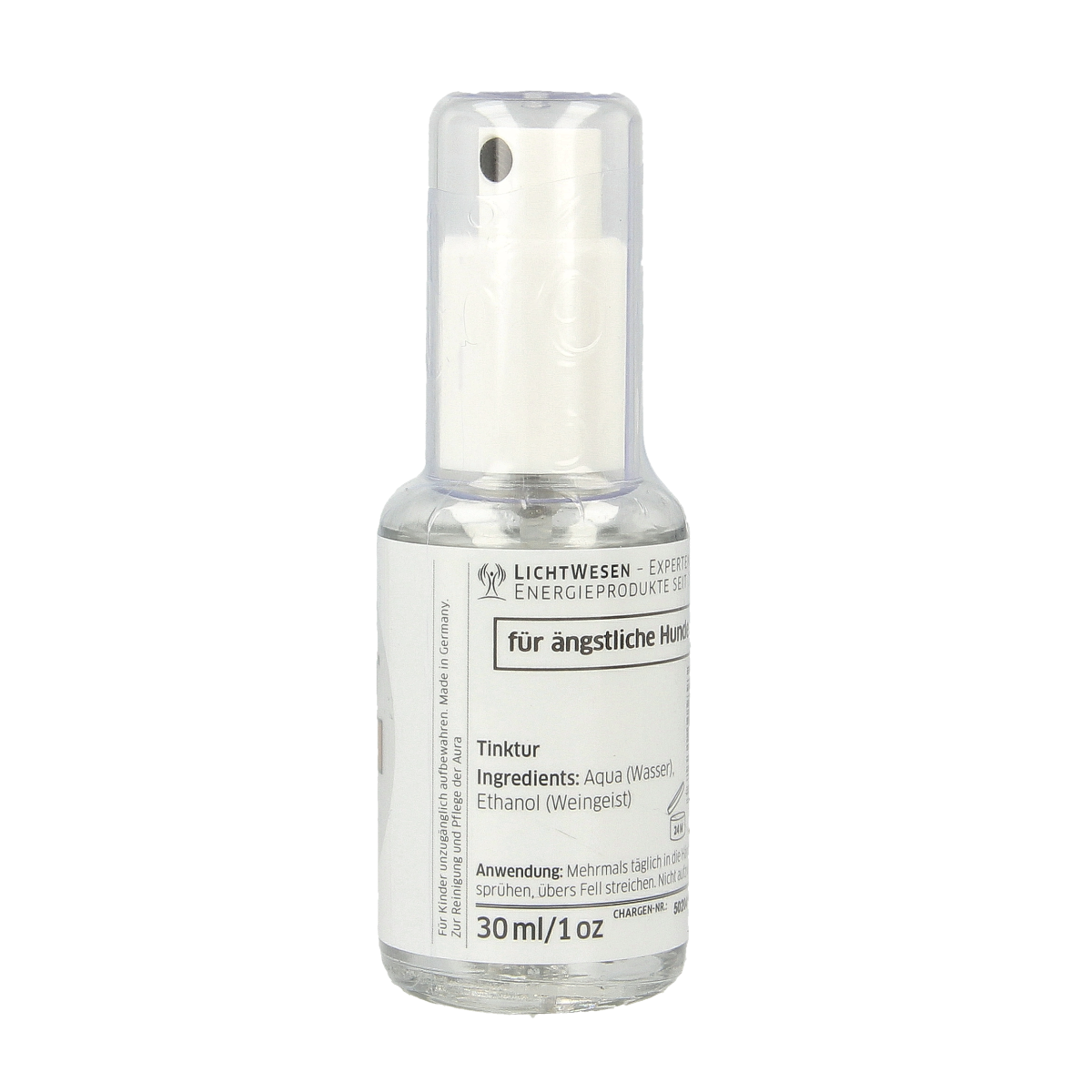 Lichtwesen Geen Angst Hond 30ml pet calming supplement bottle, animal care product for reducing dog anxiety.