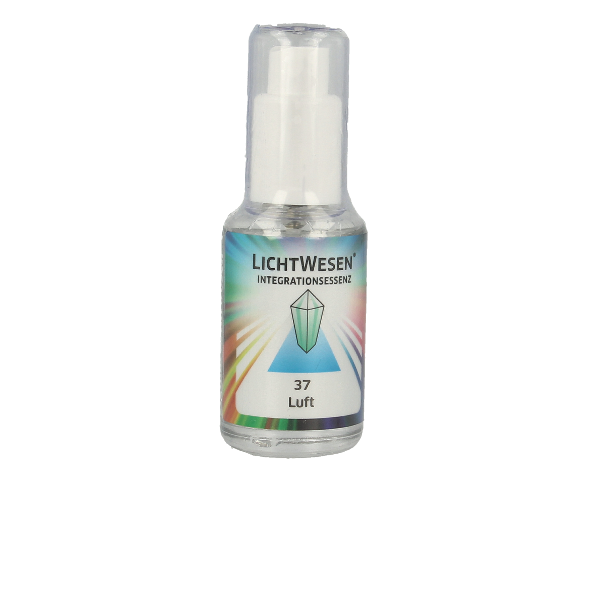 Lichtwesen Lucht tinctuur 37ml bottle, spiritual product with a minimalist label, used for spiritual practices and wellness.