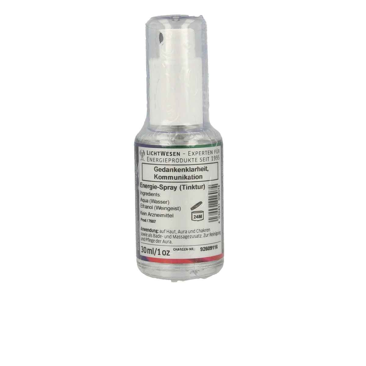 Lichtwesen Lucht tinctuur 37ml bottle, spiritual supplement in a clear glass container with a white label.