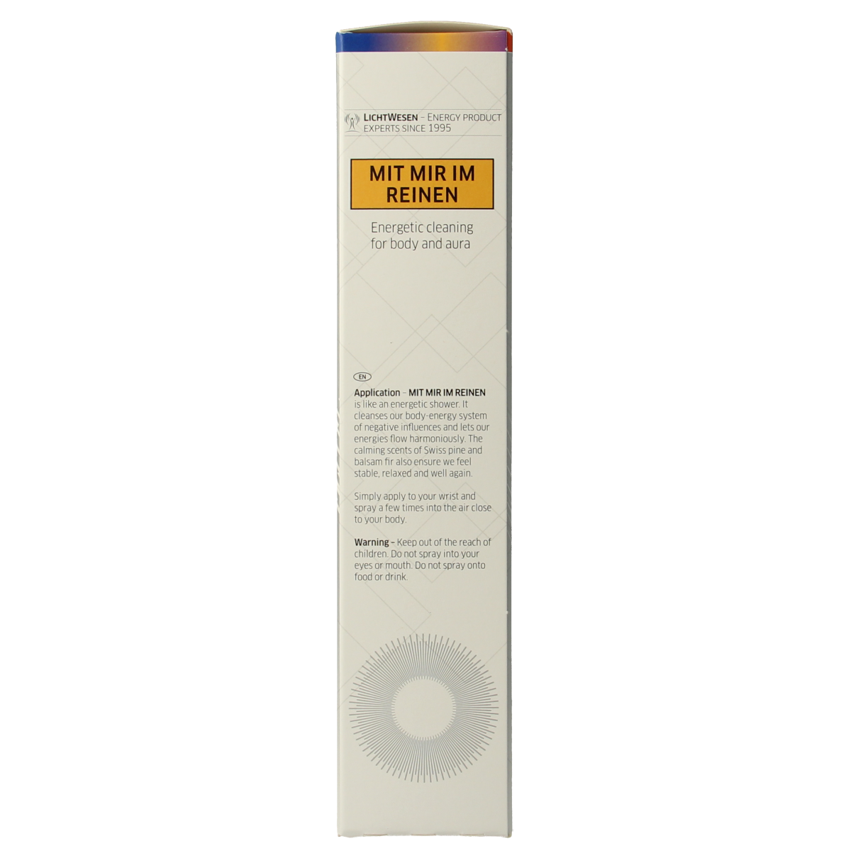 Lichtwesen energetische reinigingsspray met mij in het reine, spiritualiteit product, 150 ml, in een sprayfles.