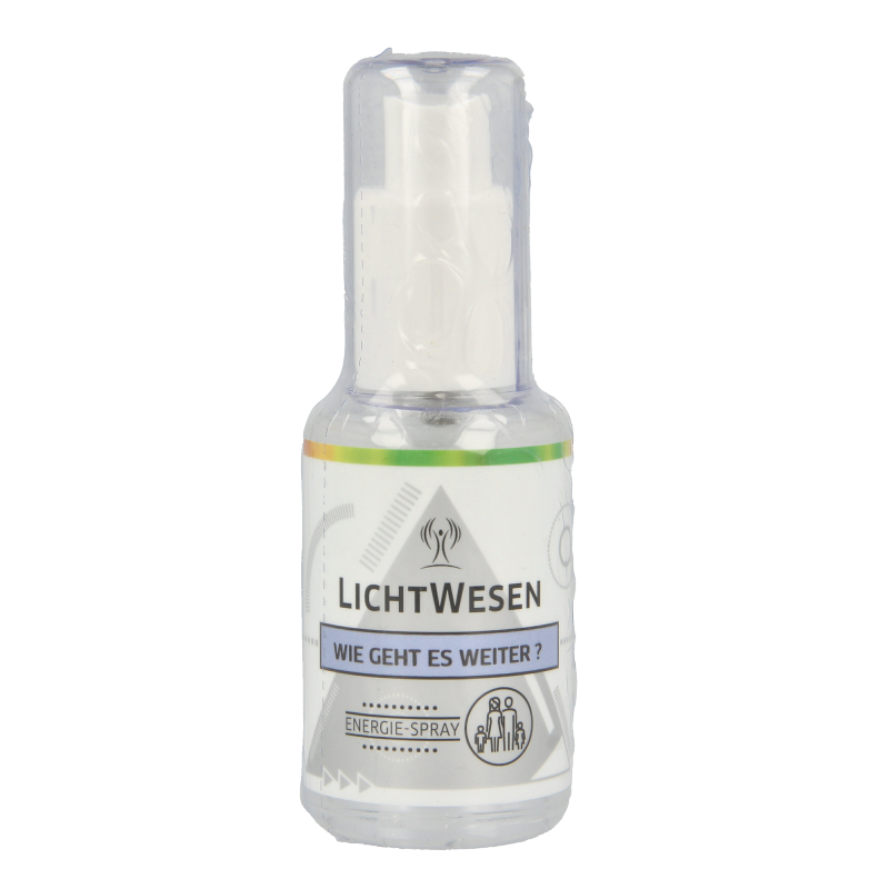 Lichtwesen Hoe gaat het verder energiespray 30ml, spiritual wellness spray with a peaceful, calming design and label.