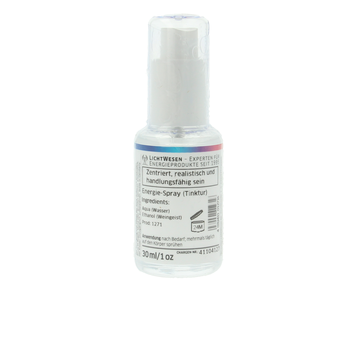 Lichtwesen Angst overwinnen energiespray 30ml, spiritual wellness product with natural ingredients for calming and protection.
