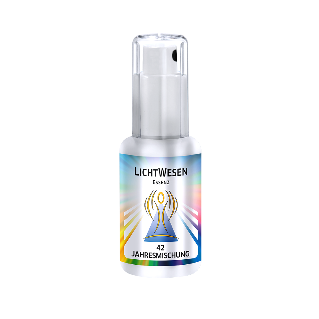 Lichtwesen Jaarmix 2025 tinctuur 30ml bottle, spiritual product with colorful label, designed for spiritual wellness and rituals