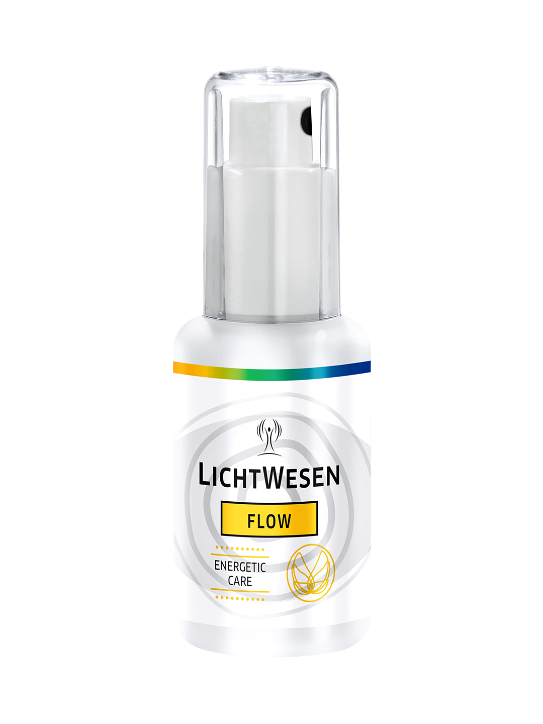 Lichtwesen Flow gezichtstonic spray in 30ml bottle, facial skincare product with clear liquid and minimalist packaging.